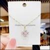 Pendentif Colliers Pendentifs Bijoux Fortune Changement Collier Femme Ins Mode Tempérament Net Rouge Même Fl Diamant Quatre Pétale Fleur Chance