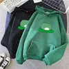 Hiver Skateboard Grenouille Sweat Surdimensionné Hommes et Femmes Hoodies Harajuku Pull Chaud Cordon Style Coréen Anime Hoodie 210809