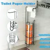 60x12 cm Paslanmaz Çelik Mutfak Kağıt Rulo Standı Tuvalet Havlu Depolama Organizer Raf Banyo Dikey Tutucu 210720