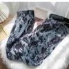 Korean Velour Printing Women Pants High Waist Causal Long Trousers Spring Elegant Wide Leg 6E909 210603