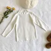 Sonbahar Kids Kızlar Uzun Kollu Fırfır Yakası Örgü Kazak Kış Çocuk Giyim Bebek Kazak Sweaters 2111047919698