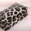 Mode Leoparde Druck Aufbewahrungstasche Tragbare Bürste Kosmetiktasche Große Kapazität Handtasche PU Wasserdichte Waschbeutel