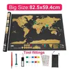 Deluxe ERASE World Travel Map kratzen Sie für Zimmer -Home Office Dekoration Wandaufkleber 210726