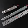 2 Styles Flipper Folding Knife D2 Drop Point Stone Wash Blade TC4 Titanium Alloy Handle Outdoor EDC Pocket Knives H5374