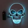 ハロウィーンスケルトンパーティーLEDマスクグロー怖いEl-WireスカルマスクのためのニューヨークナイトクラブマスカレードコスプレコスチュームRRA8024