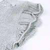 Vêtements tricotés hiver été à volants manches coton nouveau-né barboteuses infantile bébé garçon fille barboteuse combinaison 210226
