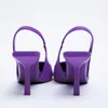 Chaussures de confort pour femmes Sandales Stiletto Talons Stillets Suit Femme Violet Grand Taille Girl Girl Basse Big 220314