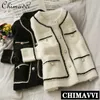 Mink Cashmere Loose sweter Cardigan Kurtka Kobiety Jesień i zima Krótki Jasny Pasek Jedwabny Zagęszczone dzianiny Coat 211018