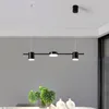 Luzes de teto, quarto moderno lustre lustre lustre lâmpada villa iluminação de jantar metal de mesa simples cozinha