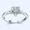 Simple Heart Solitaire Кольцо 925 Стерлингового Серебра Свадьба Свадебный Подарок Любовь Навсегда Обручающие кольца для Женщин Прекрасные Ювелирные Изделия JZ006