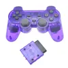 Controle de Gamepad compatível com Bluetooth sem fio transparente para PS2 2.4G Vibration Controle para o Joystick PS2