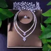 5pcs Bling Cubic Zirconia Bridal Jewelry Sets Wedding Indian for Women Dubai Luxury Tiaras AAA CZ Necklace Set Party Jewellery H1022