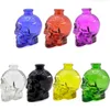 Skull bong Glass water smoking pipe hookah With Hose Metal Bowl 12 Colors Filter cigarette holder hookahs shisha Oil Rigs