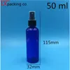50 sztuk 15 60 100 ml Royal Blue Plastikowe Perfumy Spray Puste Butelki Przenośny Balsam Małe Kontenera Pojemnik Darmowa WysyłkaHigh Quality