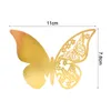 50st Hollow Butterfly Decoration Cup Card Ving Glass Pappersnamn Placera platser Favor Wedding Party Baby Shower Table 1222120