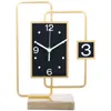 Luxury Desktop Clock Living Room Modern 3d Wall Clock Metal Gold Clocks Table Watch Desk Clock Relogio De Mesa Home Decoration 211112