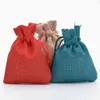 수제 황마 선물 쥬얼리 포장 결혼식 호의 가방 7x9cm 린넨 삼베 Drawstring 커피 콩 귀걸이 50pcs에 대 한 파우치