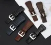 Titta på band 24mm Quality Flat End Italian Calfskin Leather Band för Bell Series BR01 BR03 Strap Watchband Armband Ross Strapwatch Hele