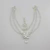 Silver Plated Crystal Indian Hair Accessories Head Jewelry Forehead Pieces Wedding Tiaras Bridal Chain 210701