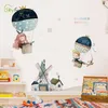 Cartoon romantico mongolfiera adesivi decorazione della camera dei bambini arredamento camera da letto decorazioni per la casa adesivo da parete autoadesivo creativo 210310