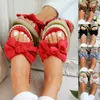 Fashion Slipper Slides Summer Bow Summer Sandals Slipper inomhus utomhuslinne Flipflops Beach Kvinnliga blommor Y200423