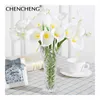 31 Pièces / Lots Naturel Real Touch Fleurs Calla Lily Bouquets De Mariage Décoration De Mariage el Home Party Decor De Noël SH190928