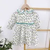 Gooporson Fall Kinderkleding Mode Koreaanse Lange Mouw Prinses Jurk Leuke Bloem Kleine Meisjes Kostuum Lente Kinderen Outfits 210715