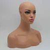 Ny artikel Realistisk kvinnlig svart glasfiber mannequin dummy head byst för spets peruk och smycken visar ems ship3607630