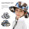 Cappelli da esterno Cappello da pescatore per bambini Cowboy Beach Sun Mesh Traspirante Anti UV Cap Camouflage Tesa grande per ragazzi Bambini