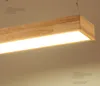 Natuurlijke houten plafond kroonluchter rechthoekige hanglamp eetkamer opknoping licht kantoor opgeschort verlichtingsarmaturen