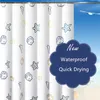 Shower Curtain Modern Seaside Style Starfish Sea Shell Clear PEVA Waterproof Mildew Bathroom Curtain With Hooks Metal Grommets 210609