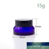 5 STKS 15G / 30G / 50G Blauw Glas Amber Cosmetische Gezichtscrème Flessen Lippenbalsem Sample Container Jar Store Fials Reizen Make Potten