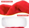 Plush Christmas hats Santa Xmas Red Thicker Warm Soft Velvet Pom- Pom Beanie Hat Caps New Year Party Favors For Women Men Children284l