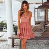 Casual Dresses Summer Boho Women Sexy Lace Dress V-Neck Party Beach Sundress Strappy Long Maxi Female Black Yellow Pink White