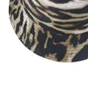 Nowa moda odwracalny Leopard Drukuj wiadro Kapelusze dla kobiet Ladies G220311