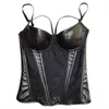 Nxy sexy set corset sexy vrouwen kleding synthetisch lederen kant steampunk lingerie solide plus size bustier 1130