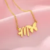 Цепи минималистские минимальные прекрасное ожерелье бабочки Женщина -ювелирные украшения из нержавеющей стали. Золотая цепочка