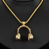 DJ Music Headphone Pendant Necklace Long Chain Men Women Hip Hop Jewelry Rock Headset Necklace Male Gift S110