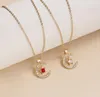 Birthstone Maand Maan Ster Hangende Kettingen 12 Maanden Luck Ketting met Papier Kaart voor Vrouwen Meisjes Xmas Party Verjaardagscadeau Sieraden Levering