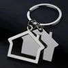 blank metal home custom made keychain house shaped silver key ring