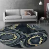 Carpets 3D Gold Black Marble Round Living Room Carpet Modern Abstract Area Rug For Bathroom Bedroom Bedside Anti Slip Chair Floor 4985007
