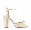 Elegant SACARIA Platform Sandals Shoes All-Over Pearl Embellishment Women Sacora Elegant Bridal Wedding Dress Pumps Luxury Brands Lady High Heels