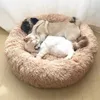 Pet Dog Bed Bekväm Donut Kennel Ultra Mjukt Tvättbar Och Kattkudde Vinter Varm Sofa Panier Chien 210924