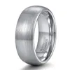 Cluster Rings Somen 8mm Silver Color Dome Tungsten Carbide Ring Brushed Male Engagement Wedding Band Fashion Jewelry Anillos Hombre