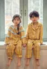 Leuke Kid Girl's Jongen Katoen Lange Mouwen Plaid Pyjama Sets.sweet Peuter Kids Pyjama Set Sleep Loungewear.Childrens Kleding 210908