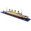 1860 adet RMS Titanic Cruise Gemi Model Tekne DIY Diamon Dassemblage Yapı Taşları Mini Mikro Tuğla Eğitici Çocuk Oyuncakları Hediyeler X0902