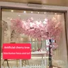 Artificial Cherry Tree Simulation Plant Wedding Party Festival Decoration Fake Peach el Stage Outdoor Garden 211023