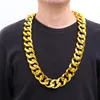 Chaines Hip Hop Gold Color Big Acrylic Chunky Chain Collier pour hommes Punk surdimensionné surdimension