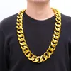 Chaines Hip Hop Gold Color Big Acrylic Chunky Chain Collier pour hommes Punk surdimensionné surdimension