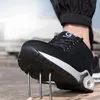 Bottes respirantes chaussures de sécurité pour hommes orteil en acier anti-écrasement baskets d'extérieur travail de protection indestructible